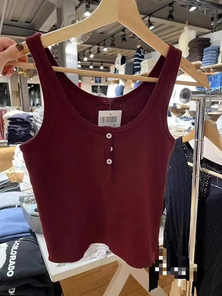 Ribbed Sleeveless Tank Top for Spring and Summer