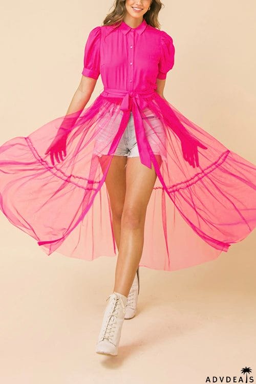 Showing Off A Little Shirt Cover Dress