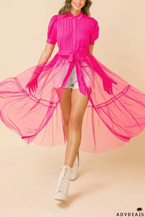 Showing Off A Little Shirt Cover Dress