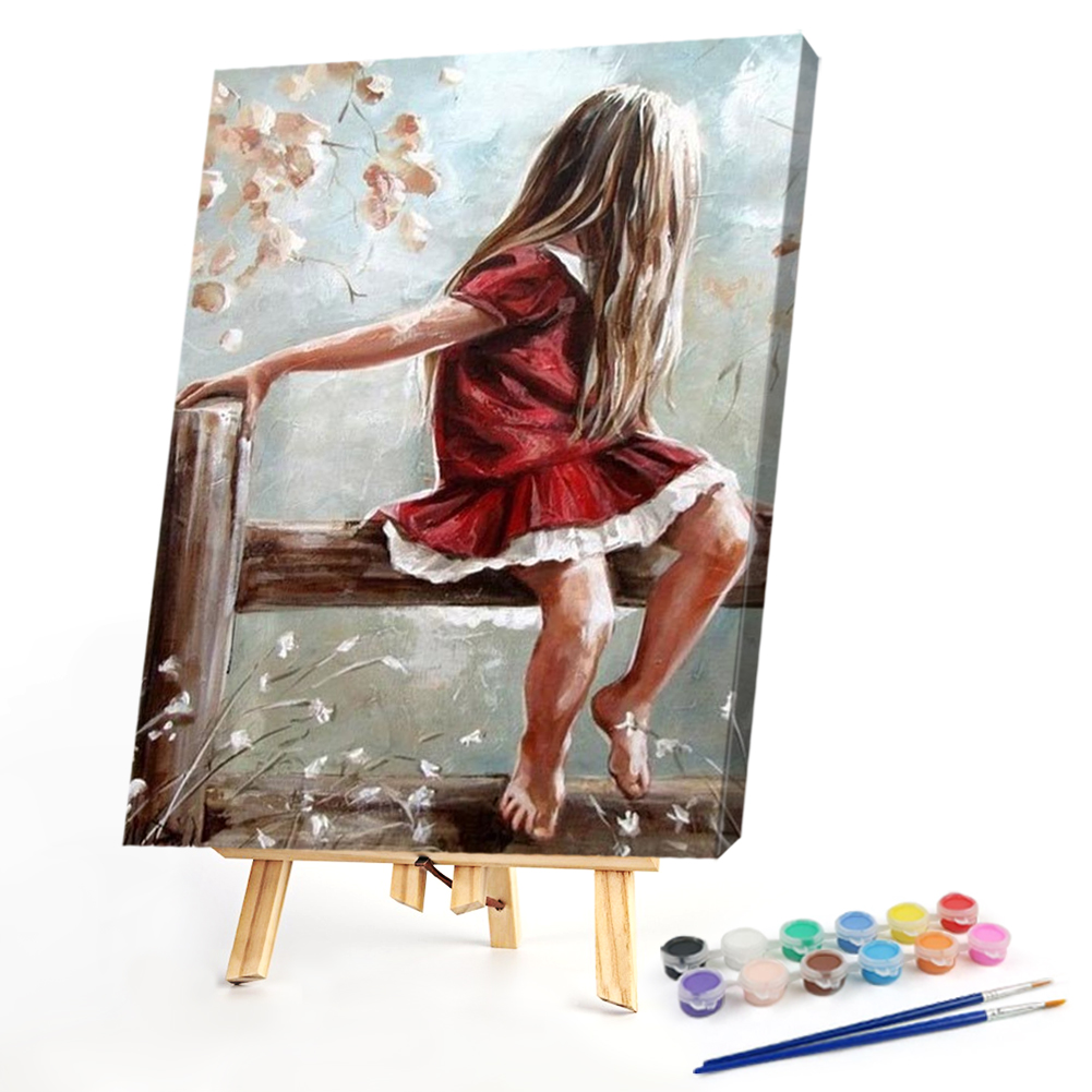 

40*50CM - Paint By Numbers - Red Skirt Girl, 501 Original