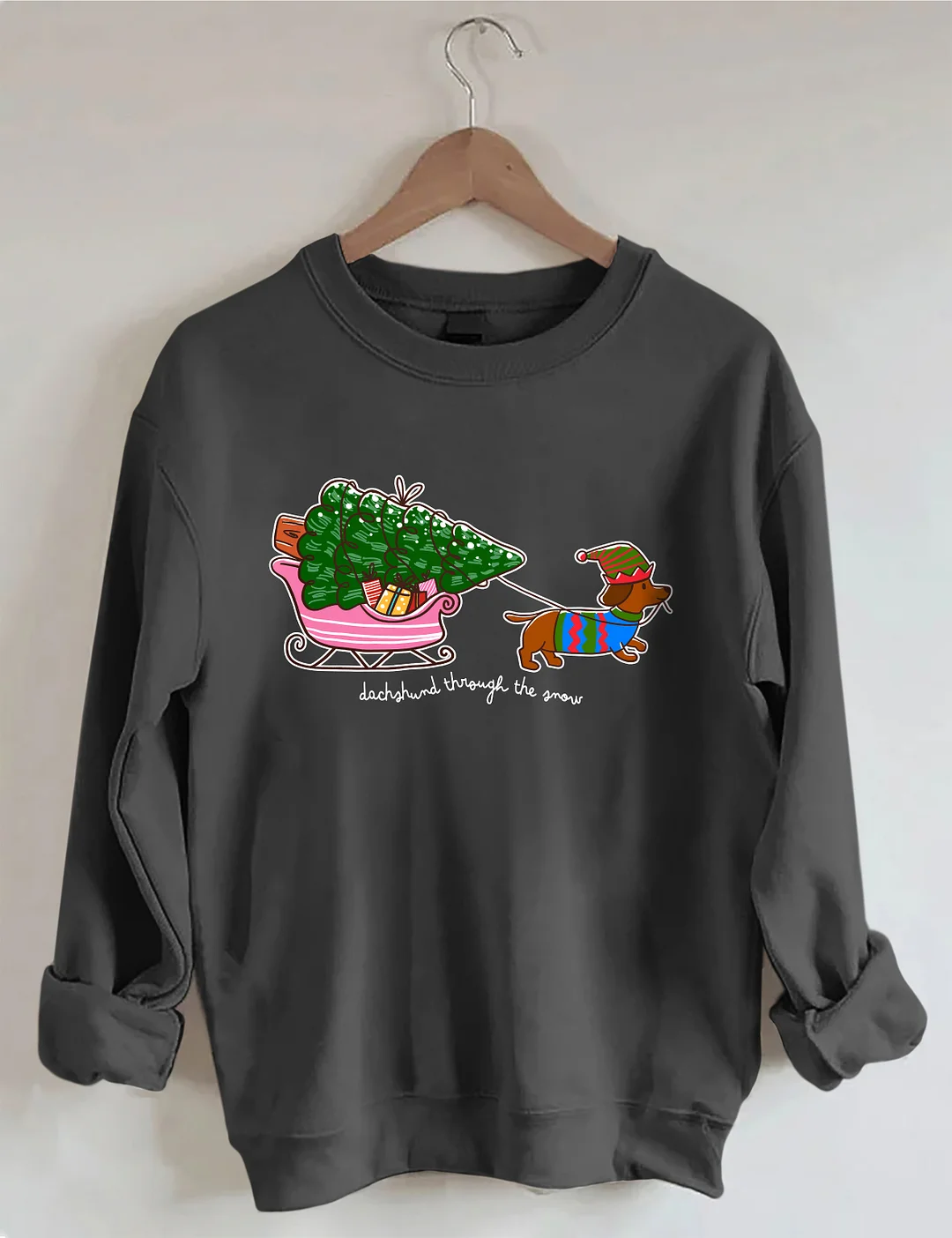 Cute Christmas Dachshund Dog Mom Sweatshirt
