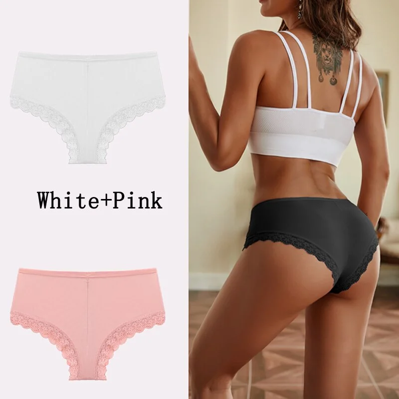 Billionm Women Panties Sexy Lace Briefs Solid Seamless Underwear Female Comfortable Intimate Lingerie Floral Underpants M-2XL