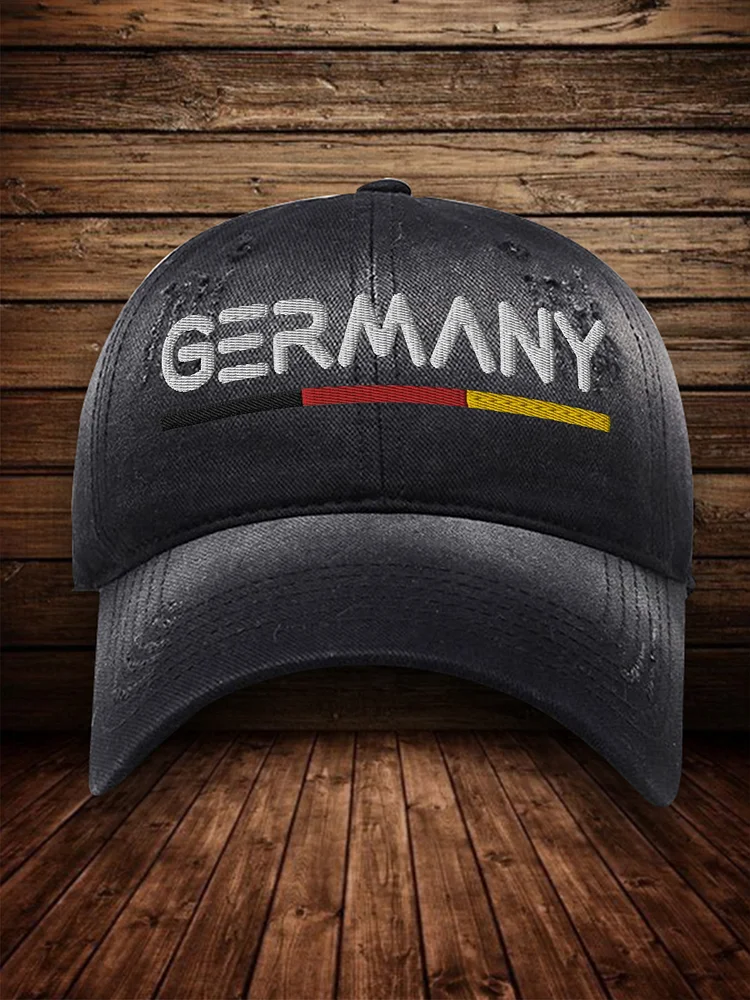 Unisex Germany Print Washed Gradient Hat