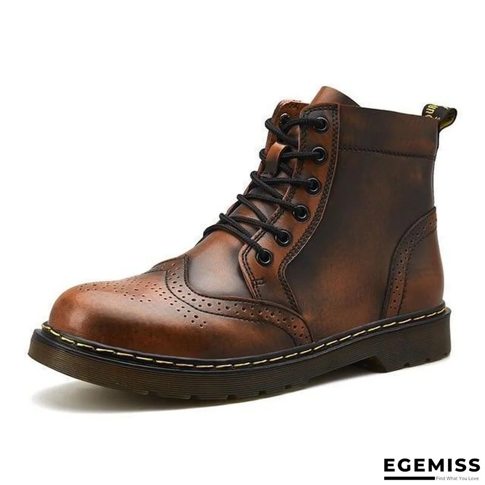 Leather Men Boots Winter Waterproof Ankle Boots Riding Boots Outdoor Working Snow Boots Men Shoes | EGEMISS