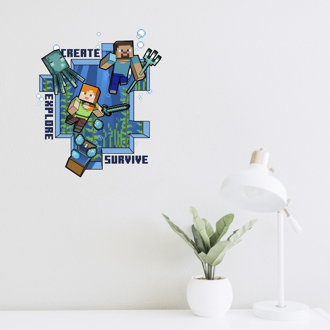 Minecraft Caves and Cliffs Wall Sticker Kids Adults Bedroom Living Room Decoration