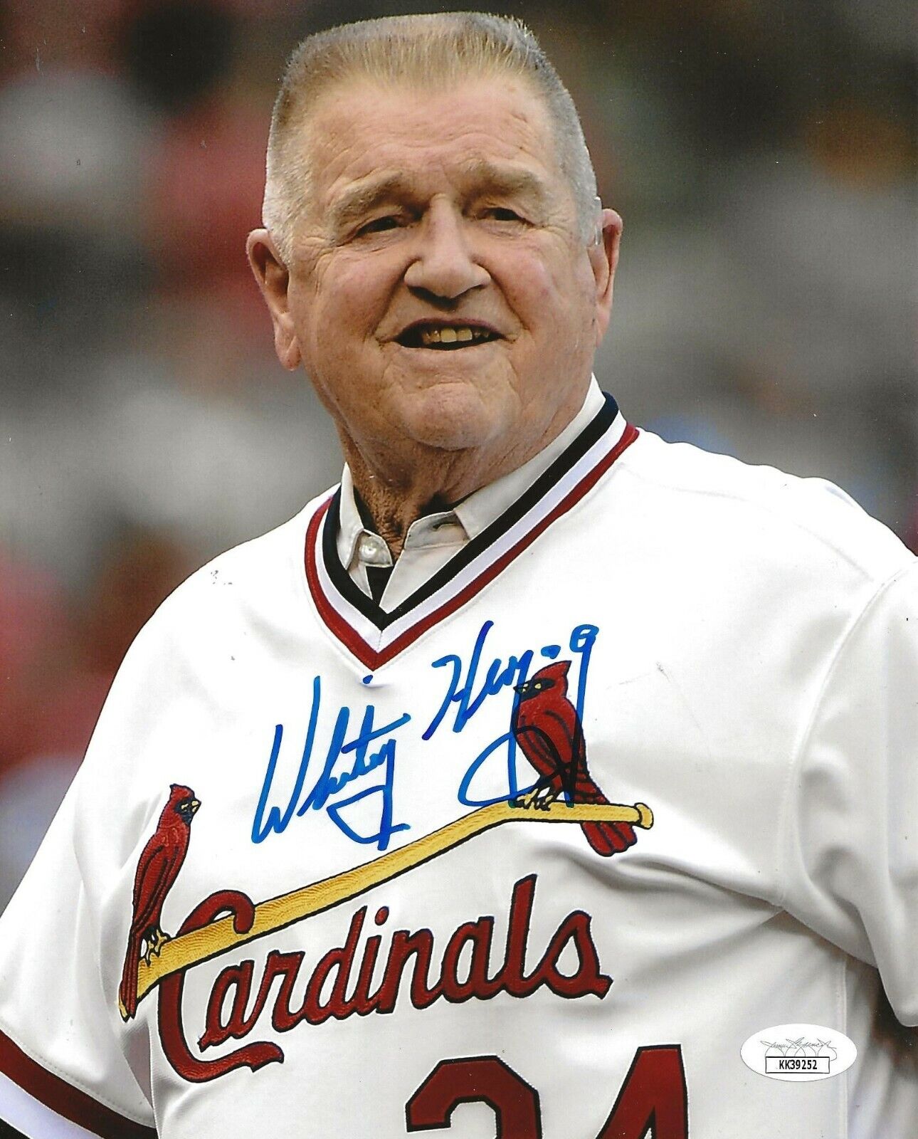 Whitey Herzog signed St. Louis Cardinals 8x10 Photo Poster painting HOF autographed 5 JSA