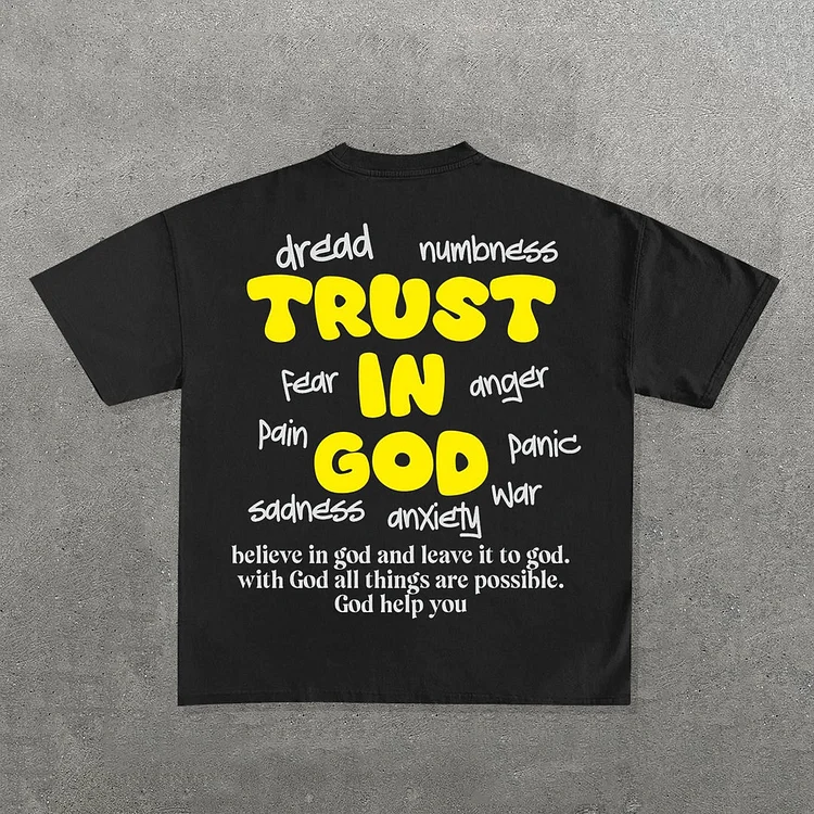 Vintage Trust In God Graphic Cotton T-Shirt SOPULA