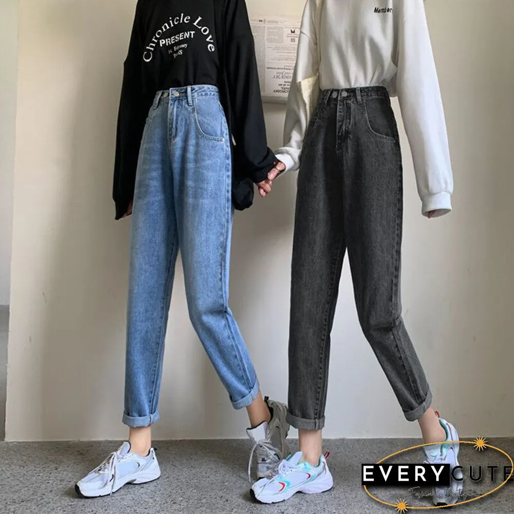 Woman Jeans High Waist Clothes Wide Leg Denim Clothing Blue Streetwear Vintage Quality Fashion Harajuku Straight Pants