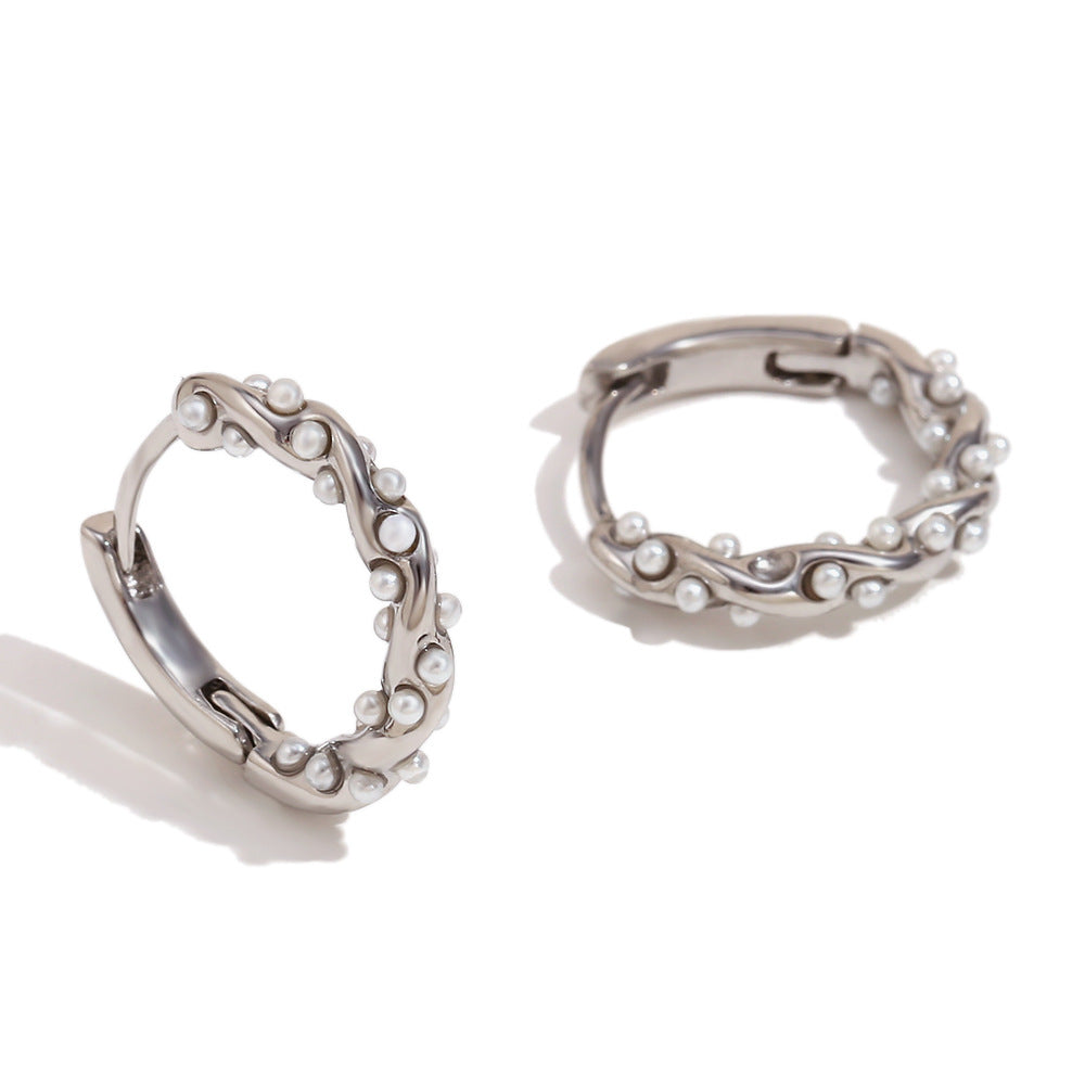 Niche Design Personality Earrings Stainless Steel 18K Gold Plated Geometric Petal Earrings For Women