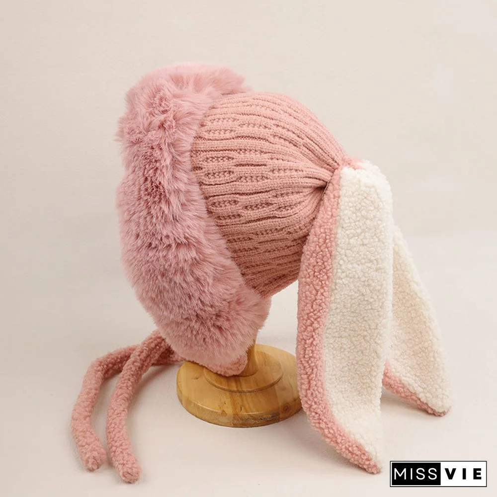 Cartoon Bunny Ears Fleece Hat