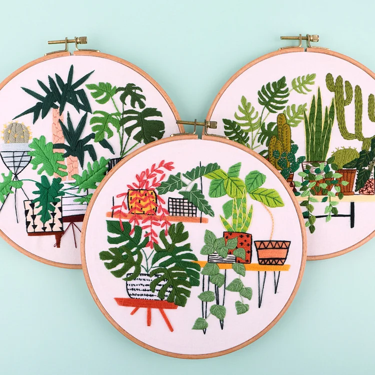 Botanical Garden Cactus Embroidery Starter Kit Ventyled