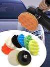 9 Pcs 5 Inch Buffer Drill Wheel Polisher Reusable Buffing Waxing Sponge Pads Kit