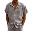  Striped Short-Sleeve Shirt for Men - Stylish and Comfortable Summer Wear by Inlyline