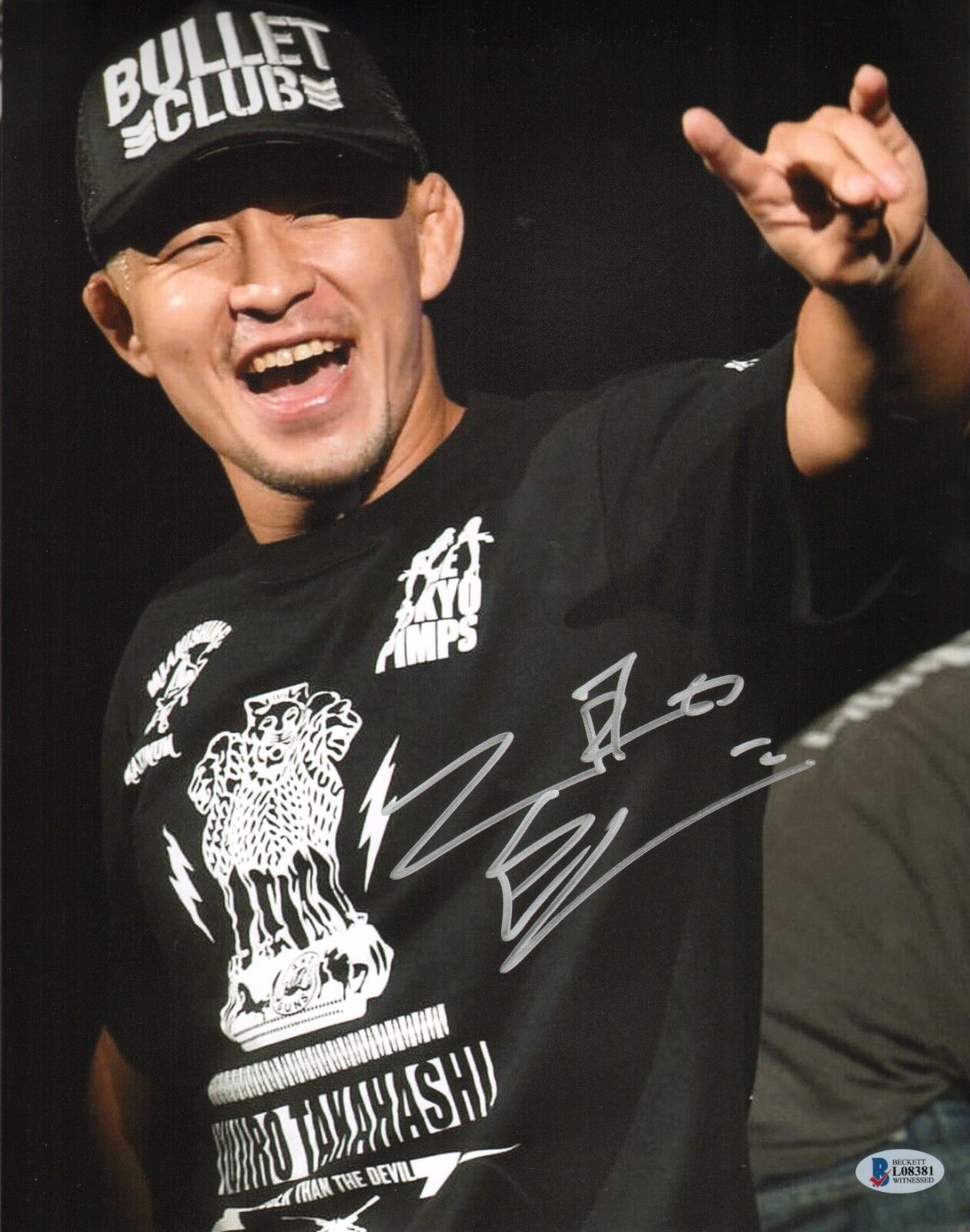 Yujiro Takahashi Signed 11x14 Photo Poster painting BAS COA Bullet Club New Japan Pro Wrestling1