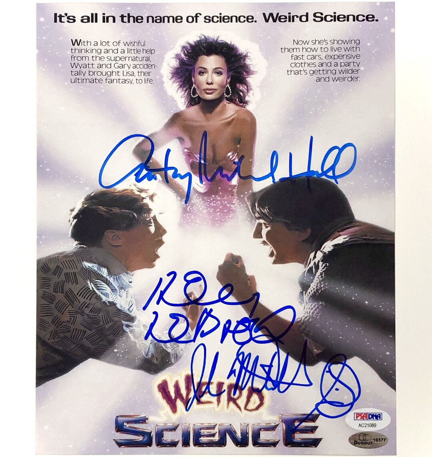 Kelly Lebrock~Anthony Michael Hall~Ilan cast signed Weird Science 8x10 Photo Poster painting PSA