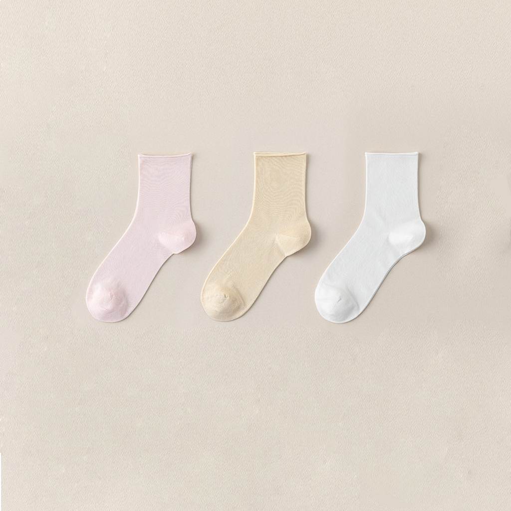 10% Mulberry Silk Women's Breathable Silk-Blend Socks 3-Pack For Home REAL SILK LIFE
