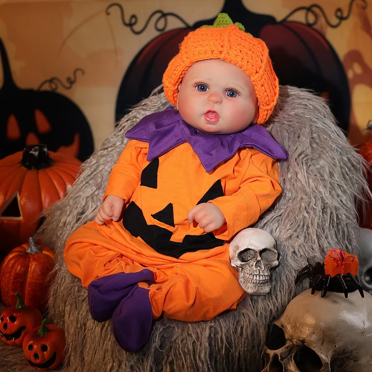 Babeside Halloween Bailyn 20" Reborn Baby Doll Blue Eyes Infant Charming Baby Girl