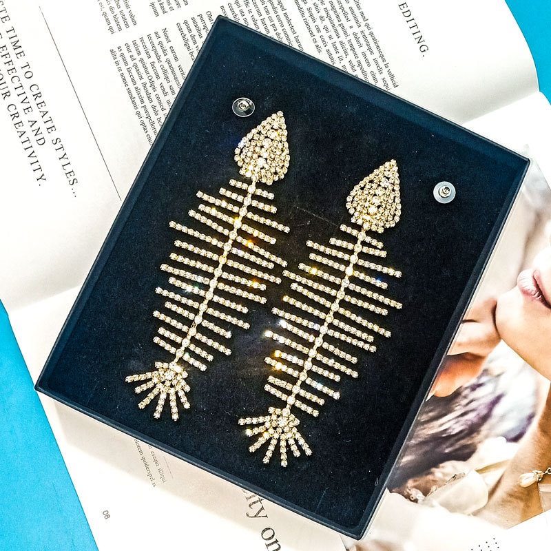 Exaggerated Curved Fishbone Earrings