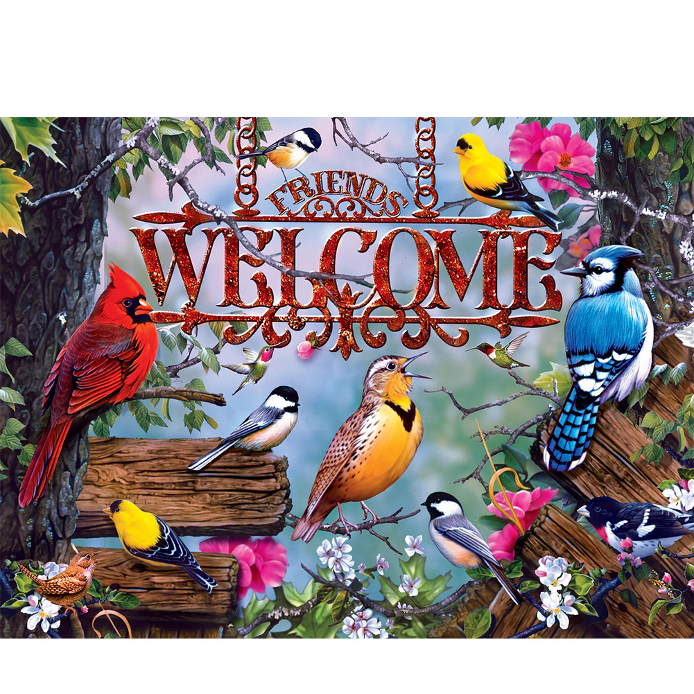 

Birds Letters - Round Drill Diamond Painting - 40*30CM, 501 Original