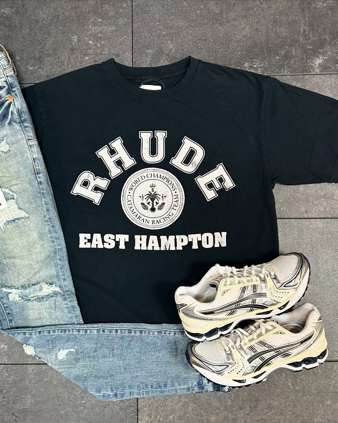 Rhude Old School 100% Cotton Short Sleeve T-Shirt