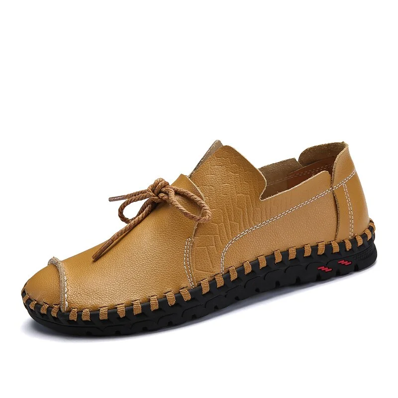 2020 Spring Mens Designer Shoes Brand Split Leather Soft Comfortable Men's Casual Shoes Portable Driving Shoe Laces Flats