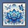 Blue Lotus 5d DIY Diamant-Kunst-Malkits f&uuml;r Wanddekoration im Homeoffice 40x40cm