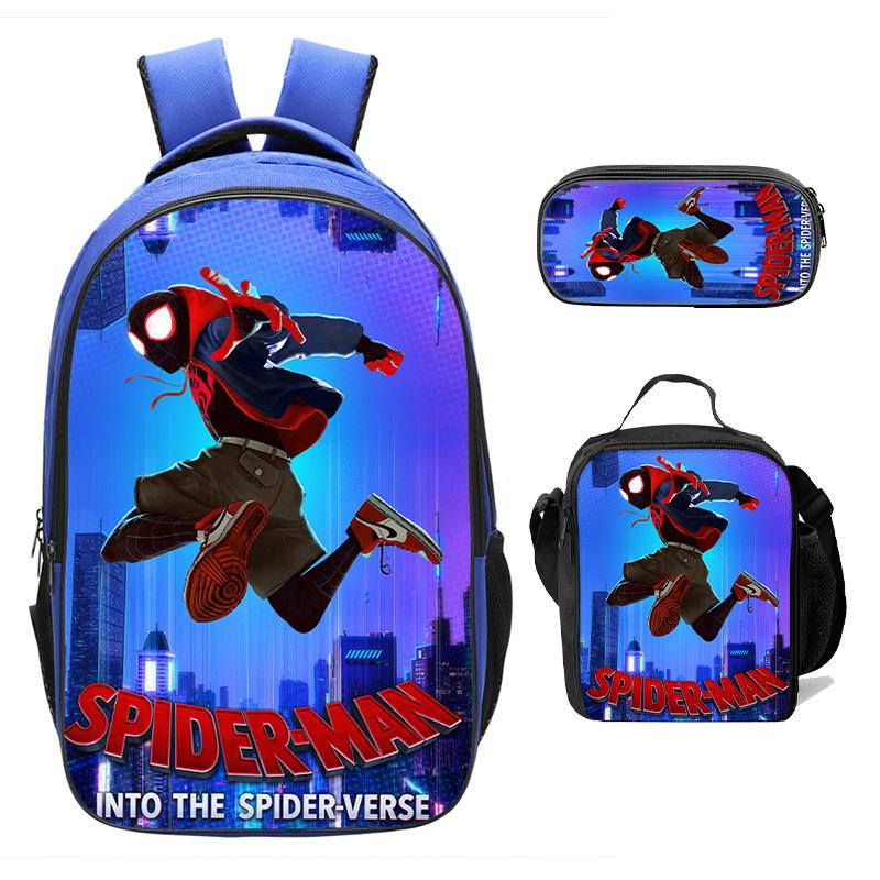 Mayoulove Boys Spiderman School Backpack with Lunch Bag Pencil Case 3pcs-Mayoulove