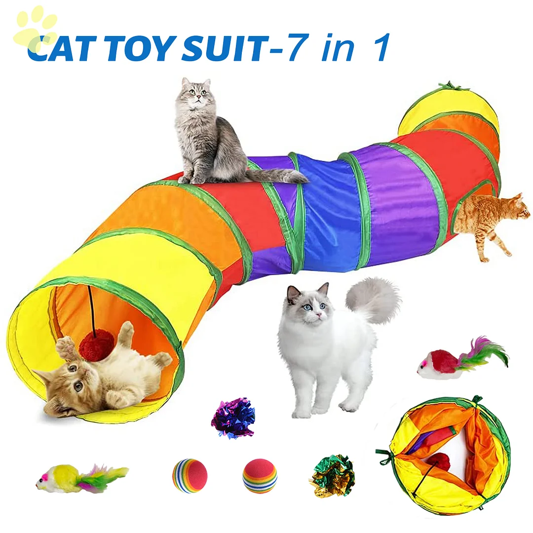 Semfri Cat Toys Tunnels Collapsible Pets Cat Jungle Tunnels Kitty Toys Balls