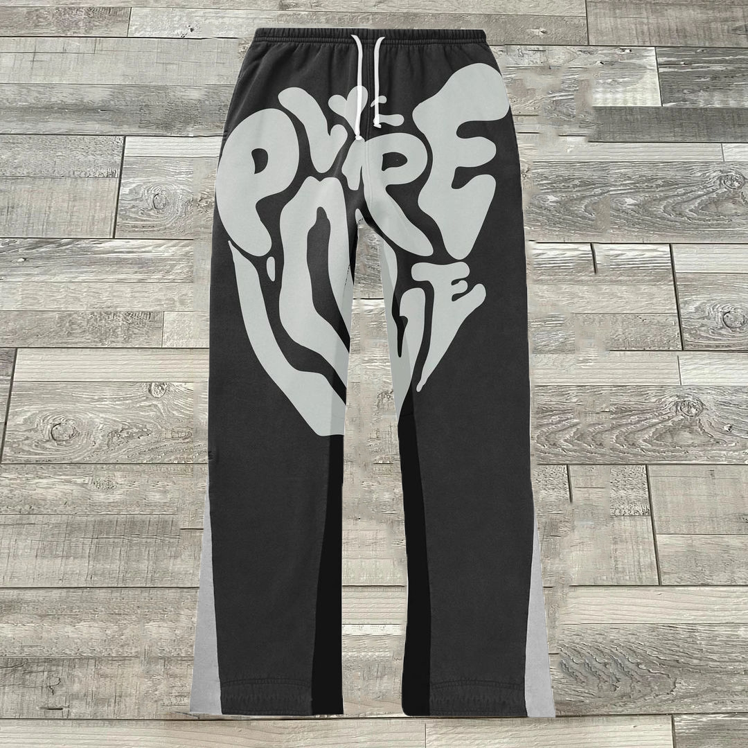 Artistic Vintage Ever Love Stylish Casual Flared Sweats Trousers