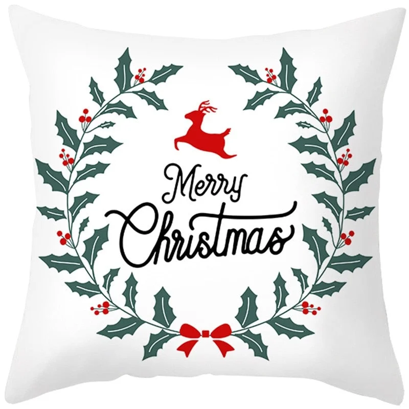 Merry Christmas Decorations For Home 2021 Christmas Cushion Cover Xmas Ornament Cristmas Navidad Natal Gifts Happy New Year 2022