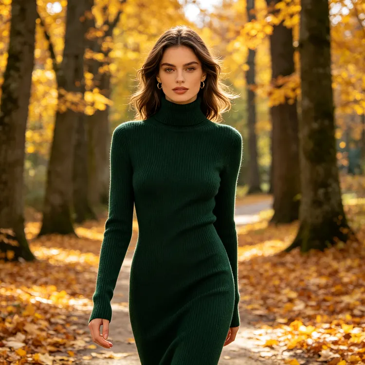 Forest Green Turtleneck Sweater