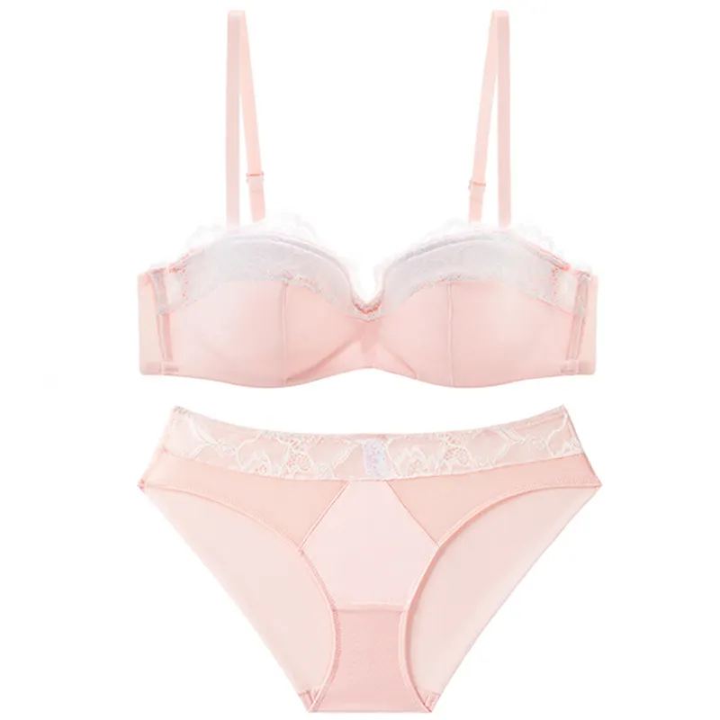 Churchf Half A Cup Of Sexy Demagogue Thin Garnet Lingerie Bra Bra Large Bra Small Size Set Anti-Sagging Bra