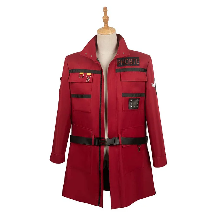 Movie Ghostbusters 2024 Phoebe Red Coat Outfits Cosplay Costume Halloween Carnival Suit
