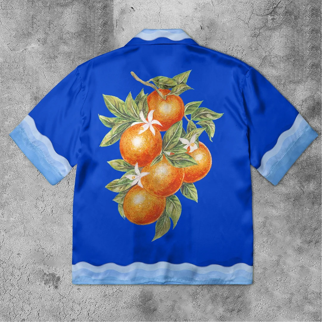 Noble and luxurious retro orange printed custom shirt