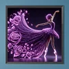 Tanzendes M&auml;dchen - runder Bohrer Diamantmalerei - 40*40cm