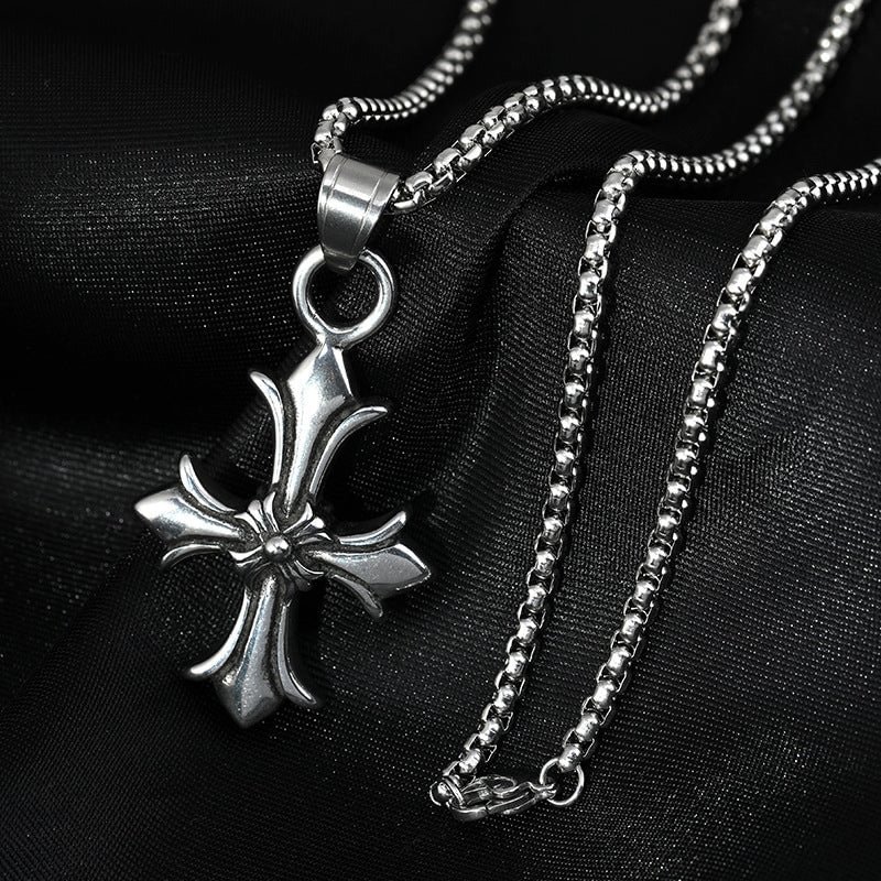 Cross necklace design vintage titanium steel
