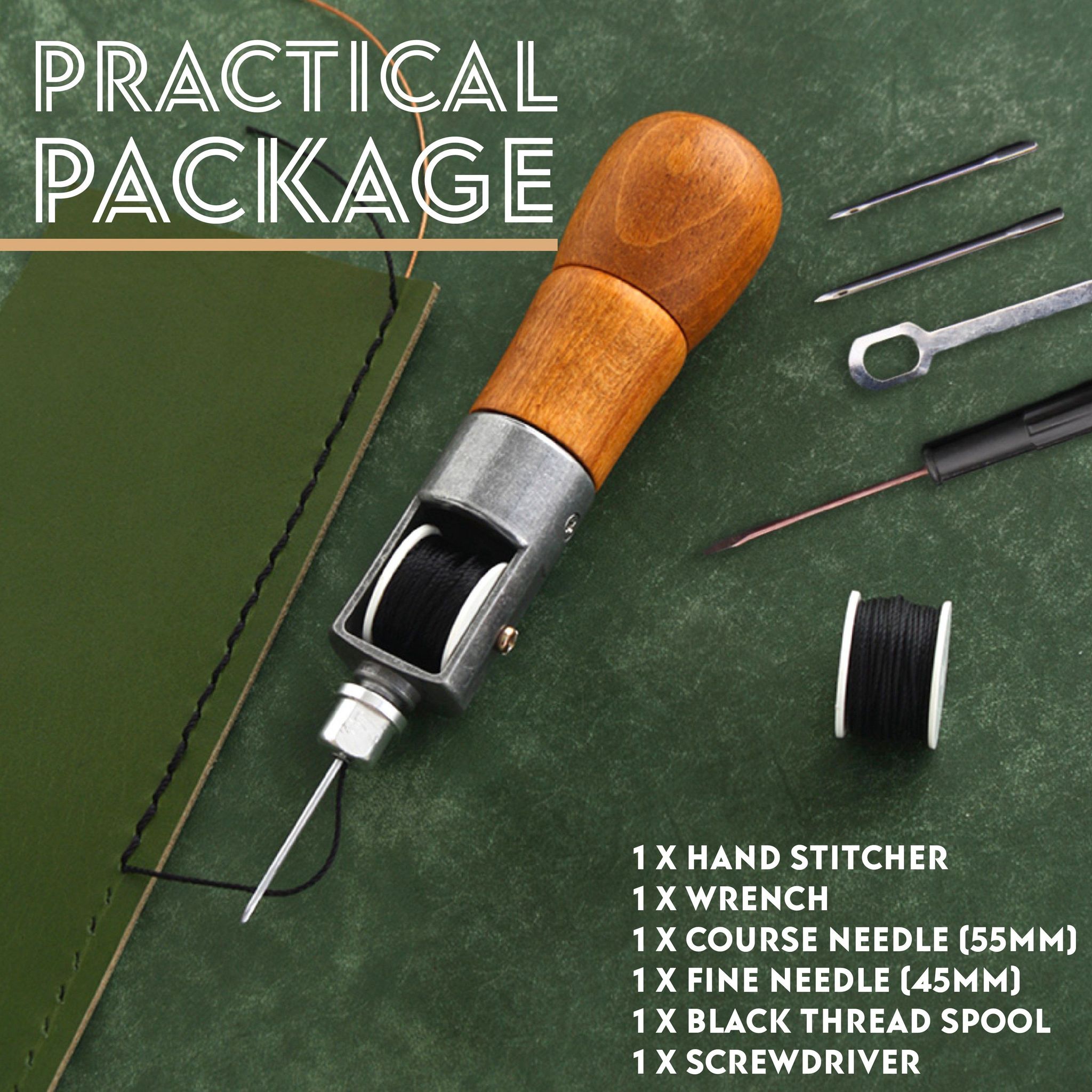Leather Sewing Awl Kit Hand Stitcher Set | 168DEAL