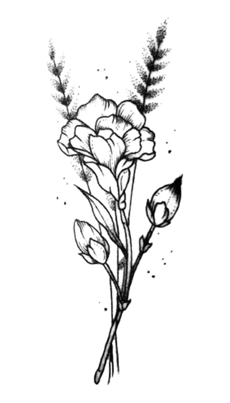 Tattoo Sticker Art Black White Drawing Little Element Small Triangle wave flower mountain Water Transfer Temporary Fake tatoo