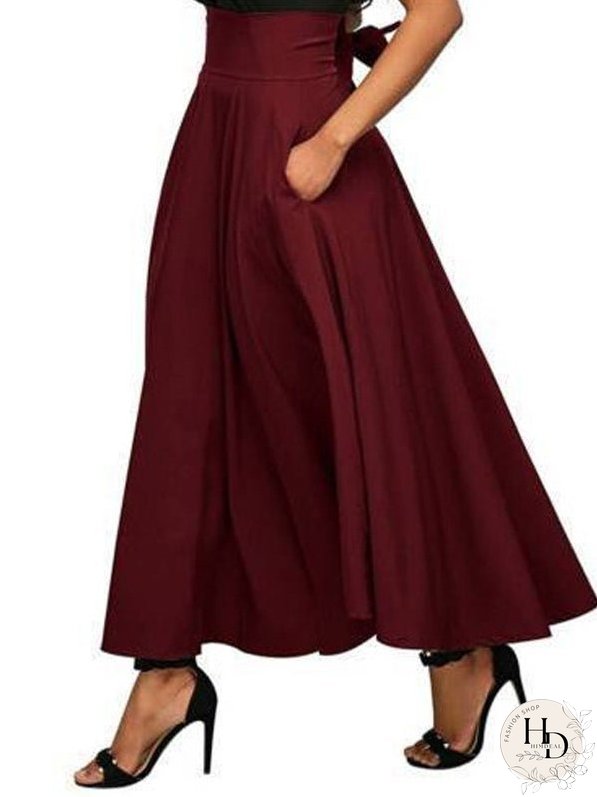 Dresses Solid Color Waist Strap Midi Dress for Women