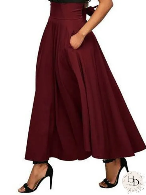 Dresses Solid Color Waist Strap Midi Dress for Women