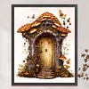 >SALE<Full Embroidery Cotton Thread 11CT Print Floral Mushroom Hut Cross Stitch50x60cm
