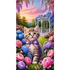 (40*70cm)Cat in Garden - Full Round Drill Diamond Painting
