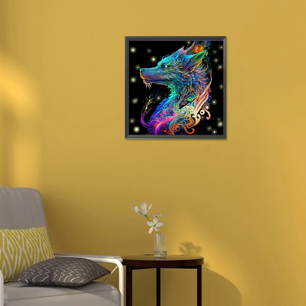 Full Round Diamond Painting 30*30cm - Dragon In The Dark