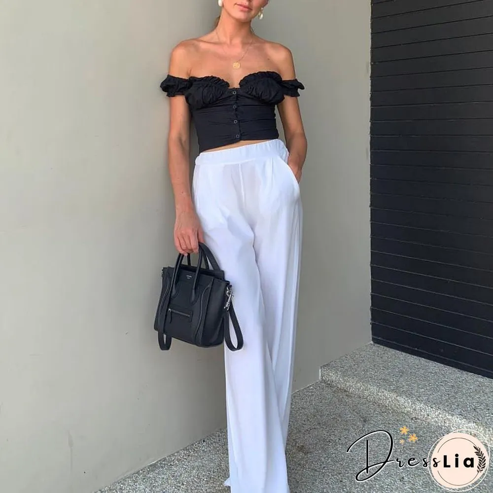 Elastic Arms On or Off Shoulders Cupped Bustier Button Through Top