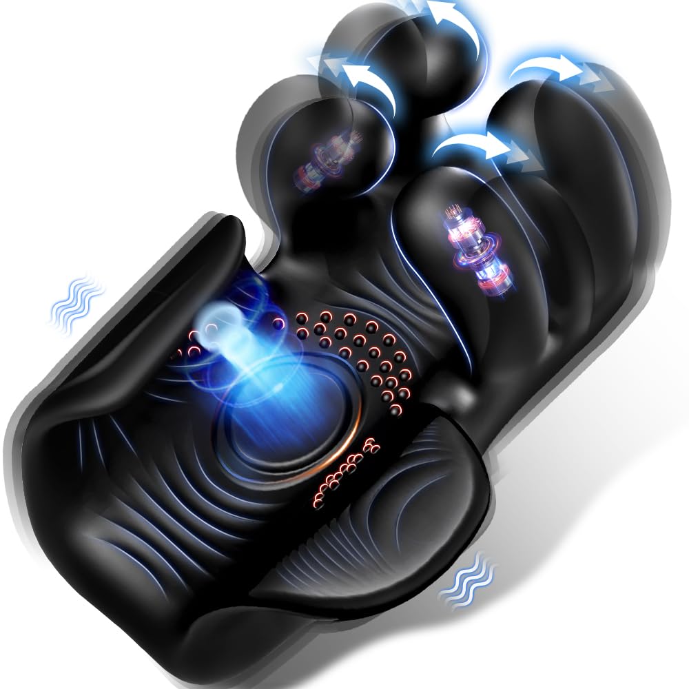 Male Toy Penis Trainer With 10 Finger Massaging & Tapping & Vibrating Modes - Rose Toy