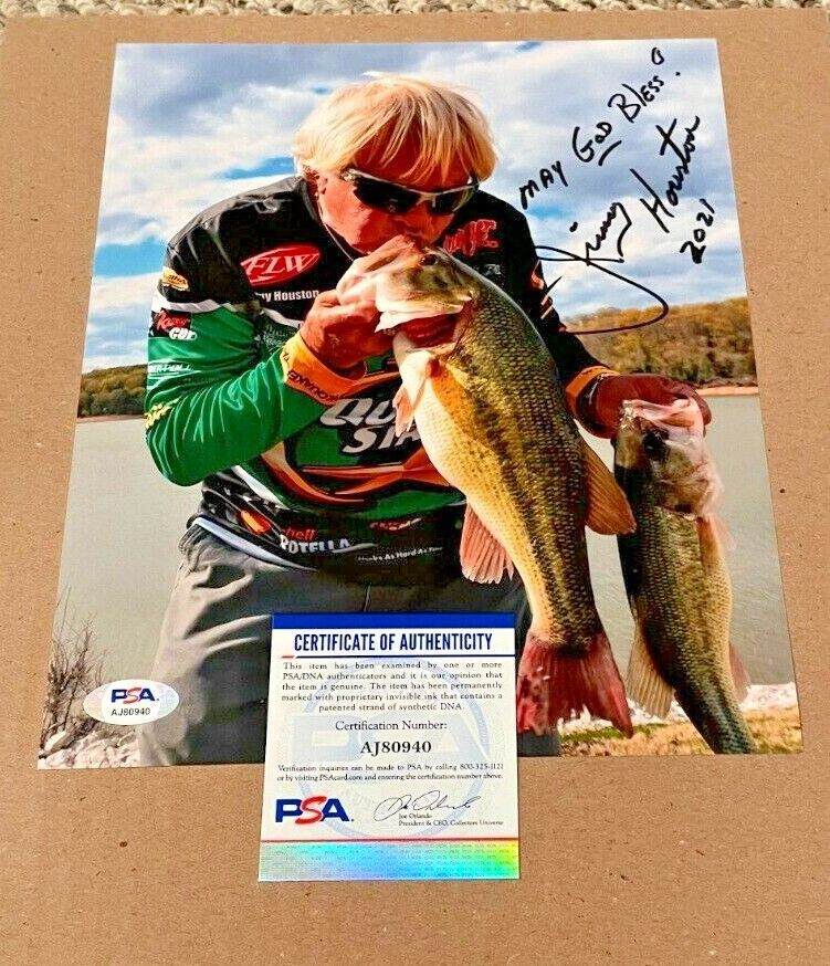 JIMMY HOUSTON SIGNED FISHING 8X10 Photo Poster painting PSA/DNA CERTIFIED #2