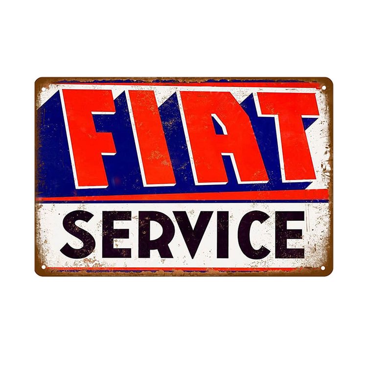 Service FIAT - Enseigne Vintage Métallique/enseignes en bois - 20*30cm/30*40cm