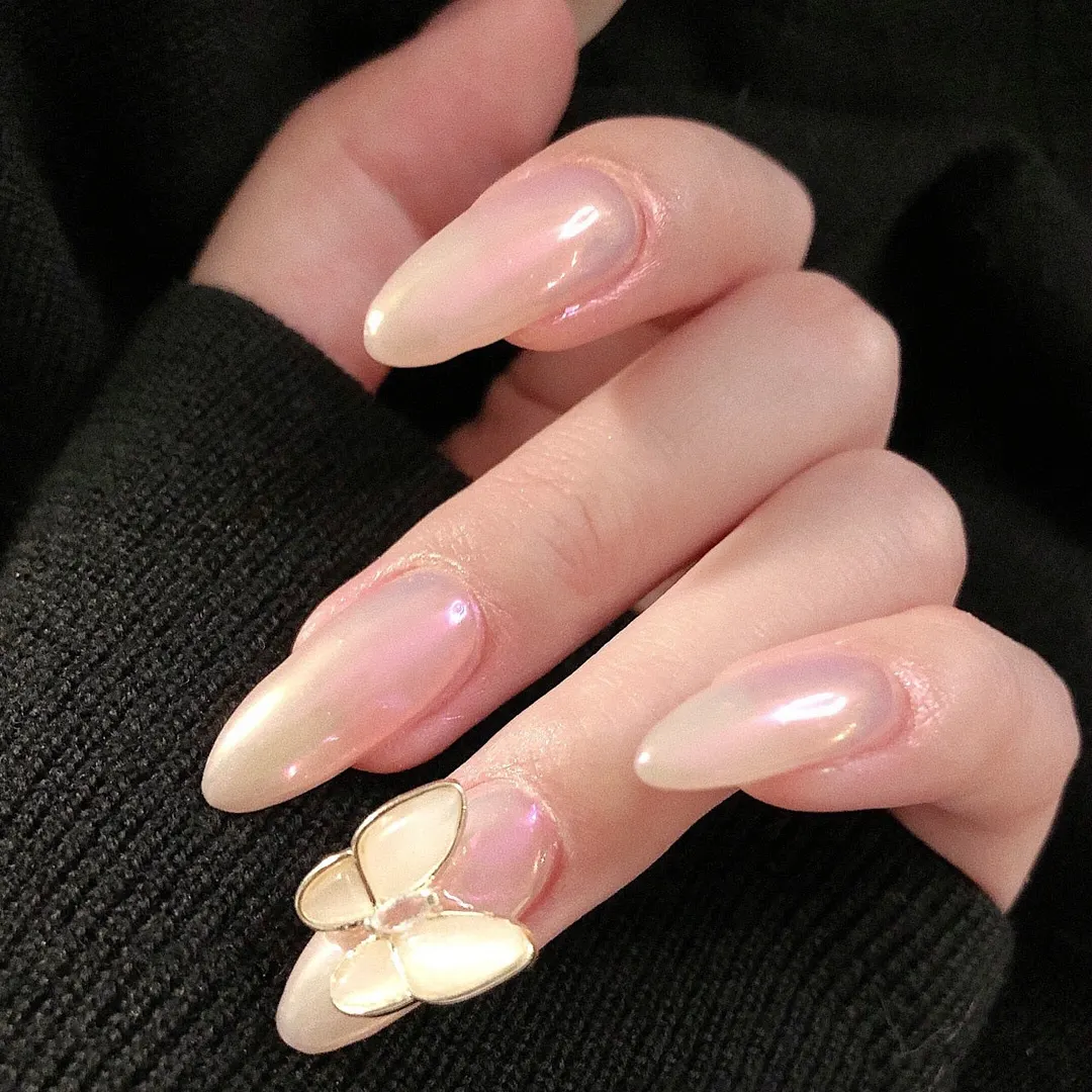 24pcs Butterfly Fake Nails Full cover Fake Nails Glue DIY Manicure Nail Art Tools-Nail Inspo