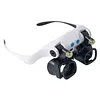 Jewelers Magnifying Glass with LED & Interchangeable Lens High-Definition Magnifying Glass 2X 4X 6X 10X 13X Lenses Head-Mounted Magnifier For Mechanical & Jewelry Appraisal