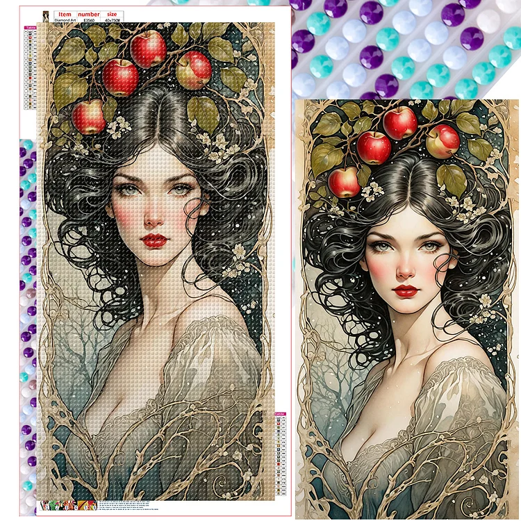 Fantasy Retro Girl 40*75CM (Canvas) Full Round Drill Diamond Painting gbfke